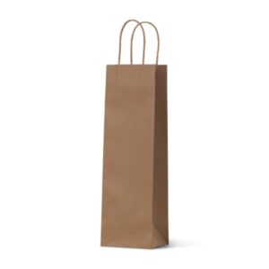 1 Bottle Bag Brown Paper Twist Handle