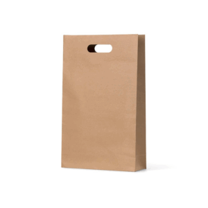 3 Bottle Bag Die Cut Handle Brown