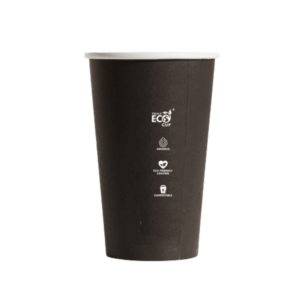 Compostable Coffee Cup Single Wall - Black - 16oz - Truly Eco