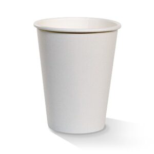 Coffee Cup Single Wall - White - 12oz Slim