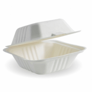 Biocane Hamburger Clamshell - White 'Biopak'