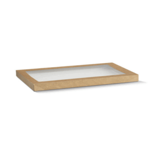 Catering Tray Lid PET Window - Kraft - Large