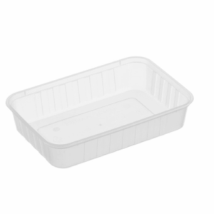 Rectangle Ribbed Container - Clear - 500ml