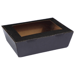 Lunch Box with Window - Black - Large - 20cm x 14cm 6.5cm