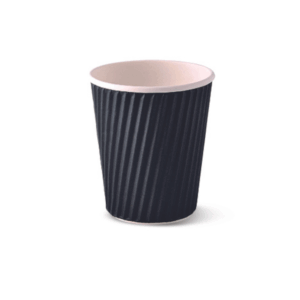 Coffee Cup Ripple Cup Design - Black - 8oz