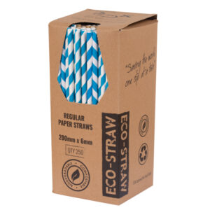 Paper Drinking Straw Regular Blue - 20/6