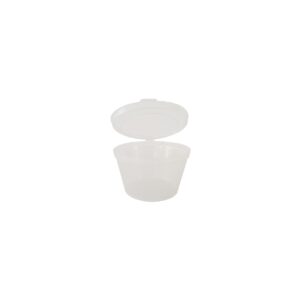 Round Plastic Container With Hinged Lid - 100ml