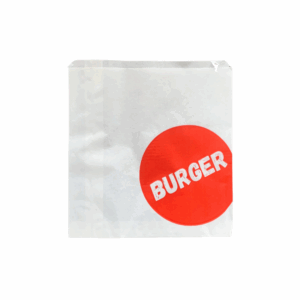 2 Square Printed Hamburger Bag 2 Sided Grease Resistant