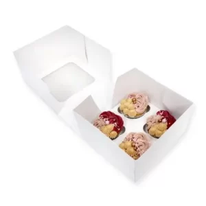 4 Cupcake Box + Insert - 7x7x4(H)''