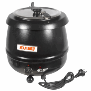 Electric Soup Warmer 10lt - Lid & Ladle - Black