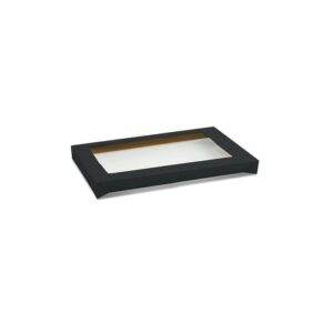 Catering Tray Lid PET Window - Black - Small