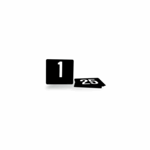 Table Number Set - White on Black - No 1 - 100