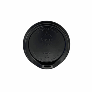 Coffee PLA Compostable Lid - Black - 12oz/16oz / 90mm