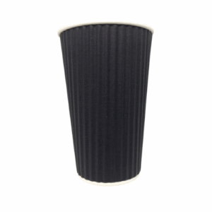 Coffee Cup Ripple Cup Design - Black - 16oz