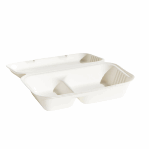 Sugarcane Snack Box Divided - White