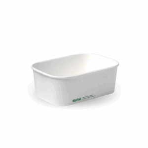 BioBoard Takeaway Rectangular Container - White - 750ml