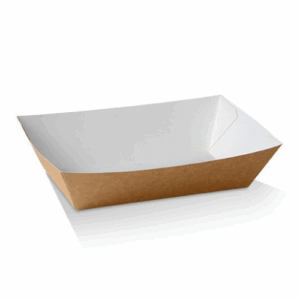 Food Tray 4 - White/Brown