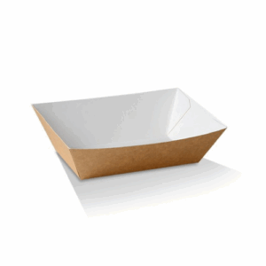 Food Tray 3 - White/Brown