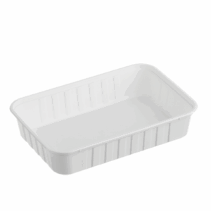 Rectangle Ribbed Container - White - 500ml