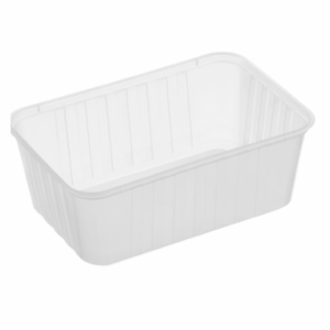 Rectangle Ribbed Container - Clear - 1000ml