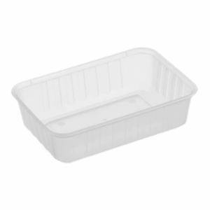 Rectangle Ribbed Container - Clear - 680ml
